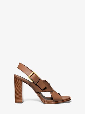 Jasmine Leather Sandal in BRANCH | Michael Kors image number 1