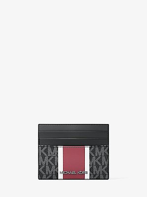 &Eacute;tui pour cartes Cooper &agrave; rayures et &agrave; logo Signature