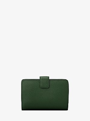Billetera Jet Set Travel mediana de cuero saffiano