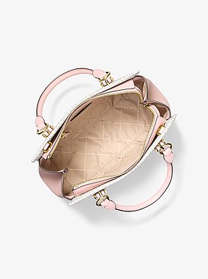 Marilyn Medium Signature Logo Convertible Satchel in ROS&Aacute;CEO POLVORIENTO MULTICOLOR | Michael Kors image number 1