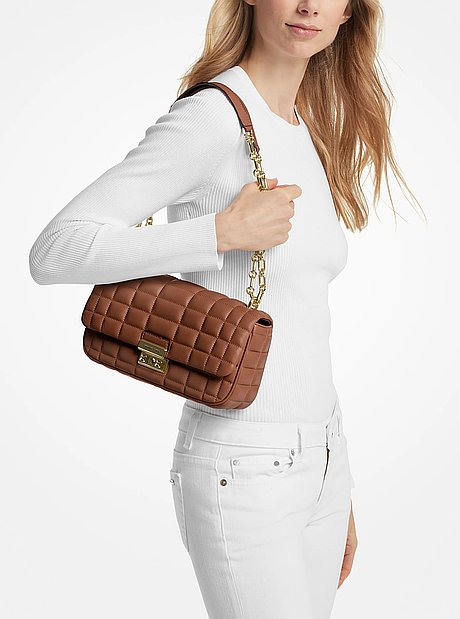 Tribeca Large Quilted Leather Shoulder Bag
