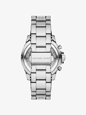 Oversized Everest Pav&eacute; Silver-Tone Watch