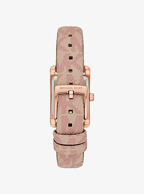 Petite montre Monroe de ton or rose avec bracelet &agrave; logo