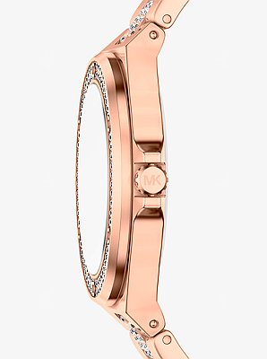 Lennox Pav&eacute; Rose Gold-Tone Watch