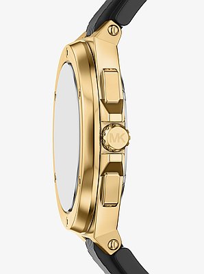 Reloj Lennox oversize en tono dorado y silicona