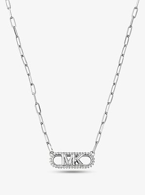 Collier &agrave; maillons et logo Empire en argent sterling plaqu&eacute; en m&eacute;tal pr&eacute;cieux