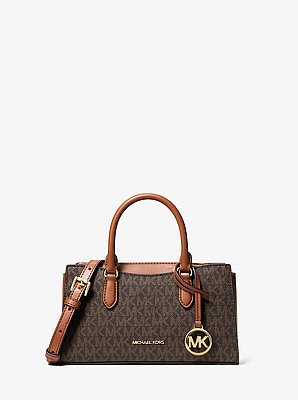 Arden Small Signature Logo Messenger Bag in BROWN | Michael Kors image number 0