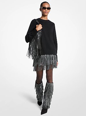 Minirock mit Fransen und Nieten