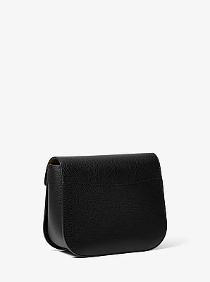 Emilia Small Pebbled Leather Saddle Crossbody Bag