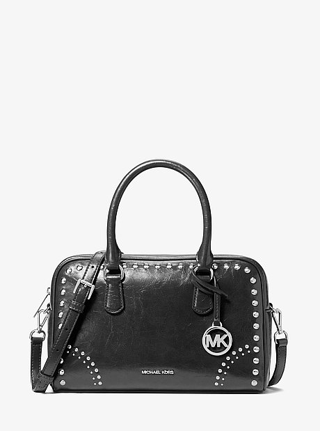 Thompson Medium Distressed Studded Satchel