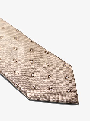 Corbata de seda con bordado floral