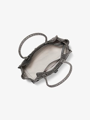 Hamilton Moderne Small Washed Denim Satchel
