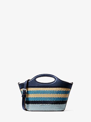 Tatum Small Striped Woven Crossbody Bag