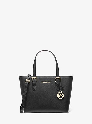 Bolso tote Jet Set Travel extrapeque&ntilde;o de piel saffiano con cremallera superior