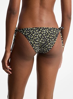 Braga de bikini de nailon el&aacute;stico con estampado floral