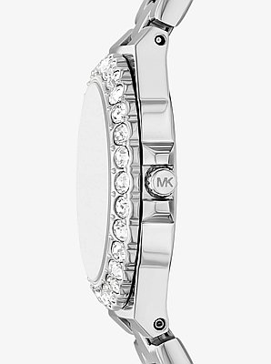 Lennox Mini Pav&eacute; Silver-Tone Watch