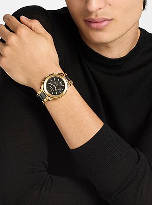 Oversized Prescott Gold-Tone and Ceramic Watch