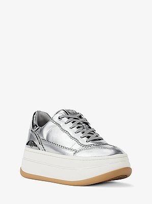 Hayes Embellished Metallic Leather Platform Sneaker