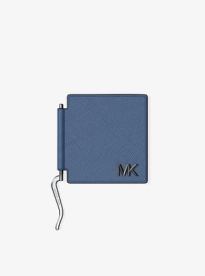 Tarjetero Edison de piel antiara&ntilde;azos con pinza para billetes