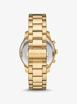 Oversized Berkley Pav&eacute; Gold-Tone Watch