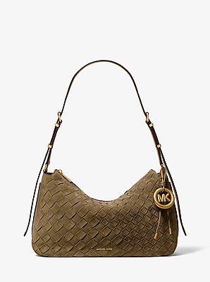Nolita Medium Hand-Woven Suede Shoulder Bag