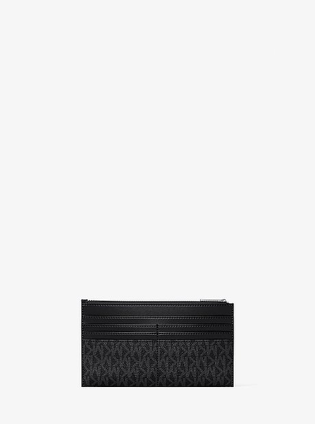 Jet Set Travel Large Signature Logo Zip Card Case