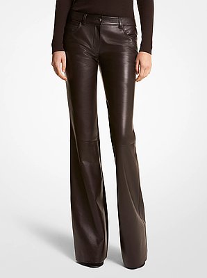 Plong&eacute; Leather Flared Pants