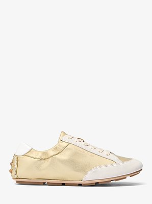 Susie Metallic Leather and Suede Trainer
