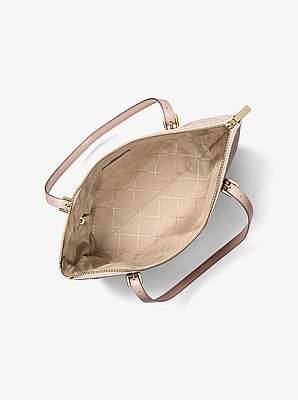 Charlotte Medium Signature Logo Top-Zip Tote Bag