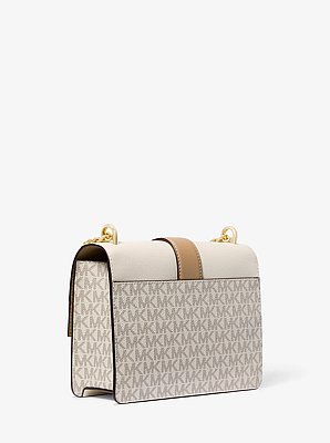 Greenwich Small Color-Block Signature Logo Crossbody Bag