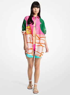 Michael Kors X Christina Zimpel Cotton Lawn Shirtdress