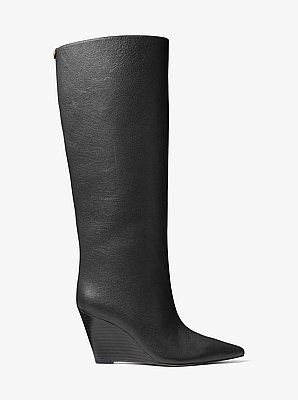 Xandra Leather Wedge Boot