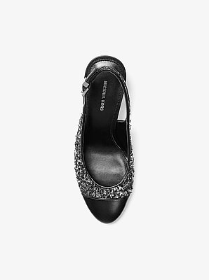 Piper Flex Metallic Tweed and Leather Slingback Pump