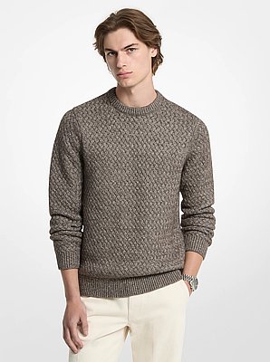 Crosshatch Cotton Blend Sweater