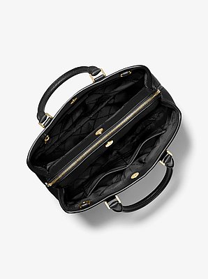 Bolso satchel Camille grande de piel granulada
