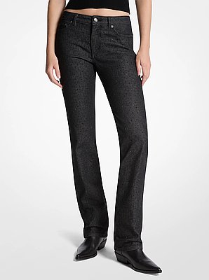 Studded Stretch Denim Cigarette Jeans