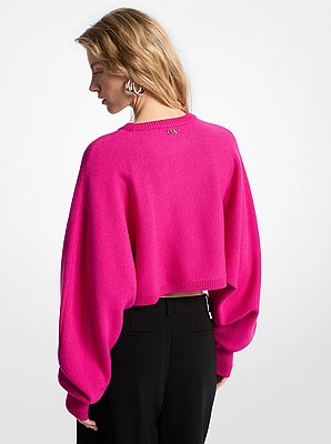 Wool Dolman-Sleeve Sweater