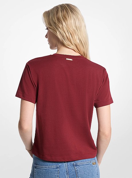 Camiseta de algod&oacute;n org&aacute;nico adornada con logotipo