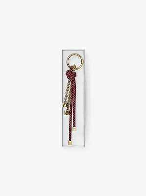 Gold-Tone and Speckled Cord Bag Charm