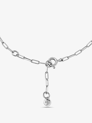 Precious Metal-Plated Sterling Silver Pav&eacute; Empire Logo Chain Link Bracelet