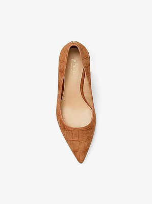 Alina Flex Crocodile Embossed Suede Pump