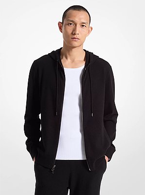 Wool and Cashmere Blend Zip-Up Hoodie