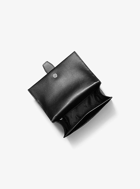 Greenwich Small Crackled and Signature Logo Crossbody Bag
