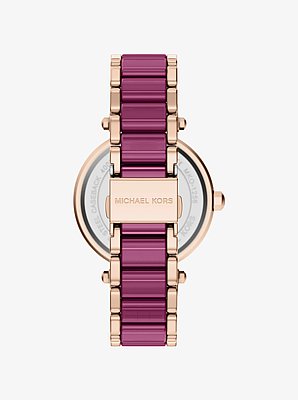 Reloj Parker oversize en tono rosa con pav&eacute;