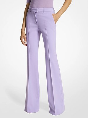 Haylee Stretch Pebble Crepe Flared Trousers
