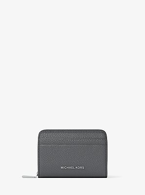Jet Set Small Pebbled Leather Zip-Around Card Case