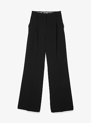 Crepe Wide-Leg Pants