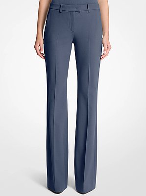 Haylee Stretch Wool Crepe&nbsp;Flared Trousers
