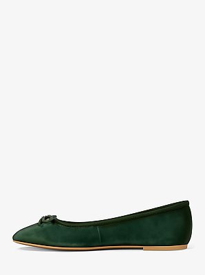 Savannah Logo Debossed Velvet Ballet Flat