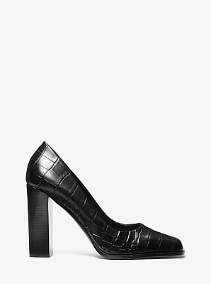 Jeanne Crocodile Embossed Leather Pump
